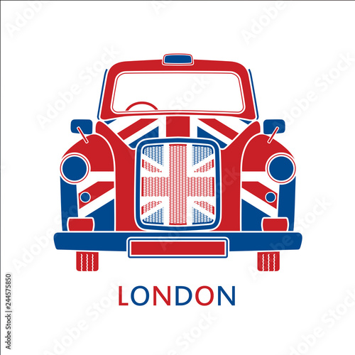 London symbol -  cab graphics – Isolated design – Vector illustration  Taxi illustration in a simplified, info - graphics, silhouette style