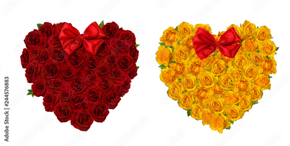 Roses heart for valentines day isolated on white background with clipping path Roses heart for valentines day isolated on white background with clipping path
