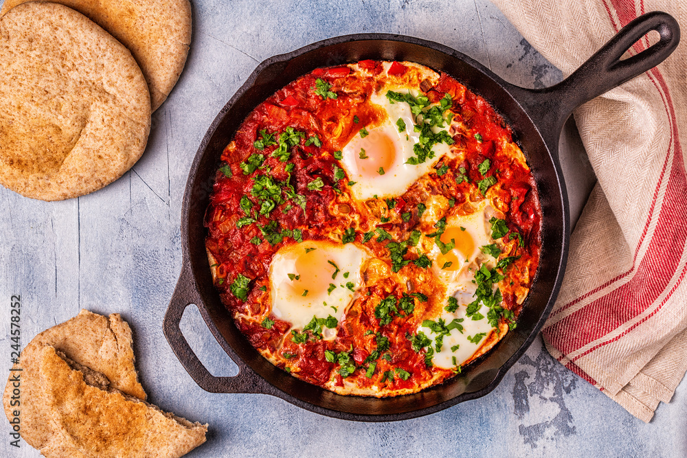 Shakshuka in a Frying Pan. Shakshuka in a Frying Pan.