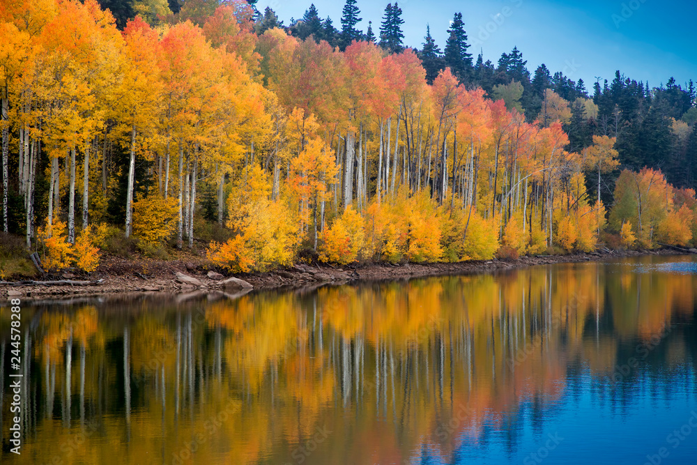 Kolob Reservoir Autumn Reflection