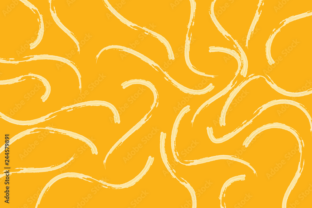 Obraz premium Abstract, background pattern made with curvy brush strokes in yellow color. Modern vector art.