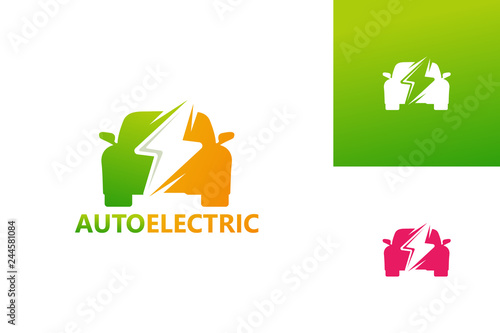 Automotive Electric Logo Template Design Vector, Emblem, Design Concept, Creative Symbol, Icon