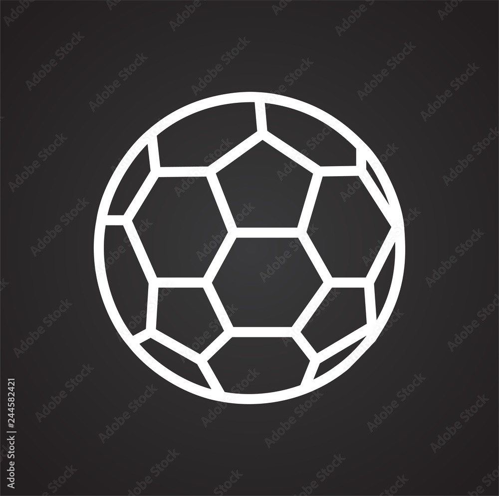 Fototapeta premium Soccer ball icon on black background for graphic and web design, Modern simple vector sign. Internet concept. Trendy symbol for website design web button or mobile app