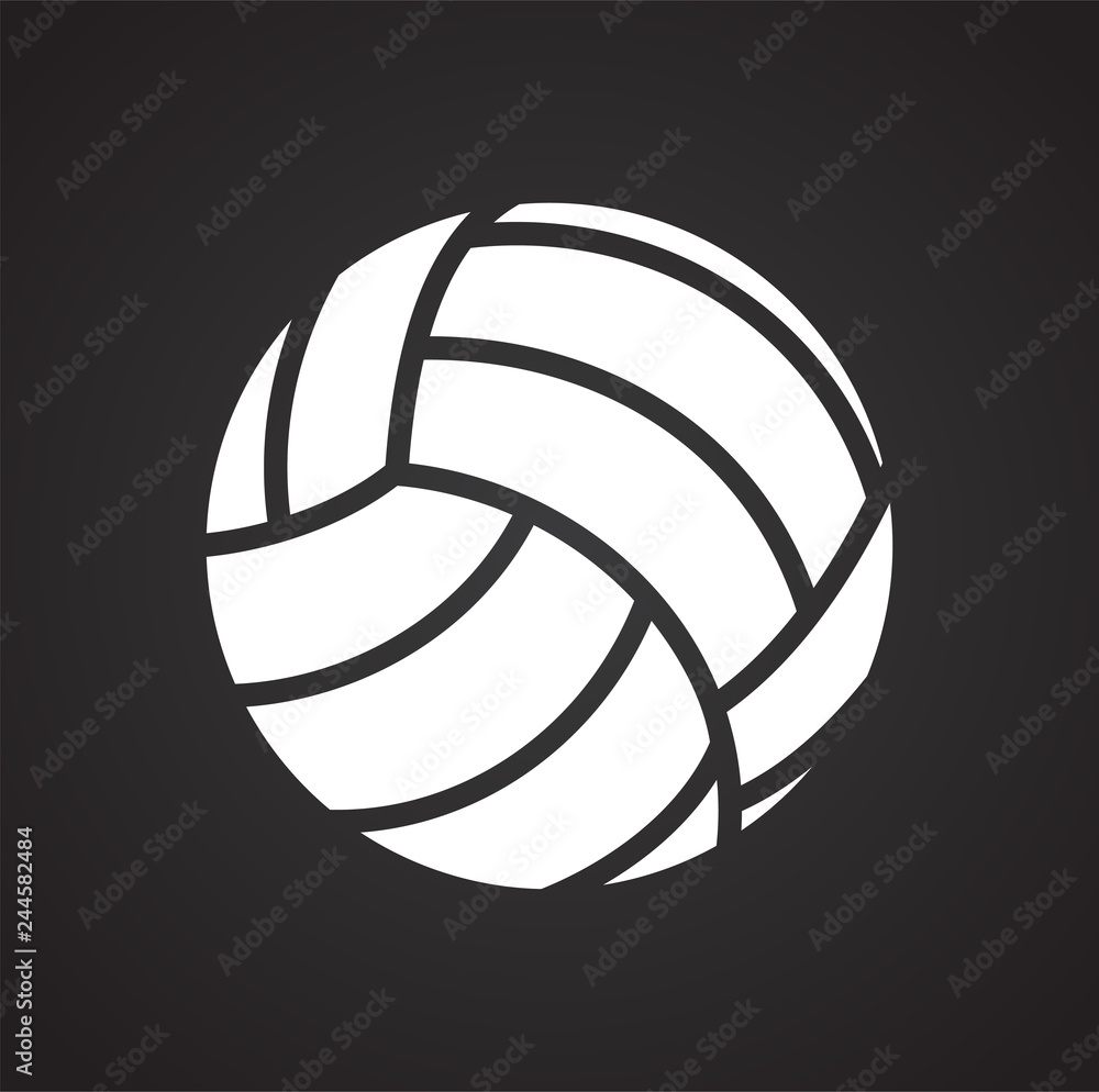 Volleyball ball icon on black background for graphic and web design, Modern simple vector sign. Internet concept. Trendy symbol for website design web button or mobile app