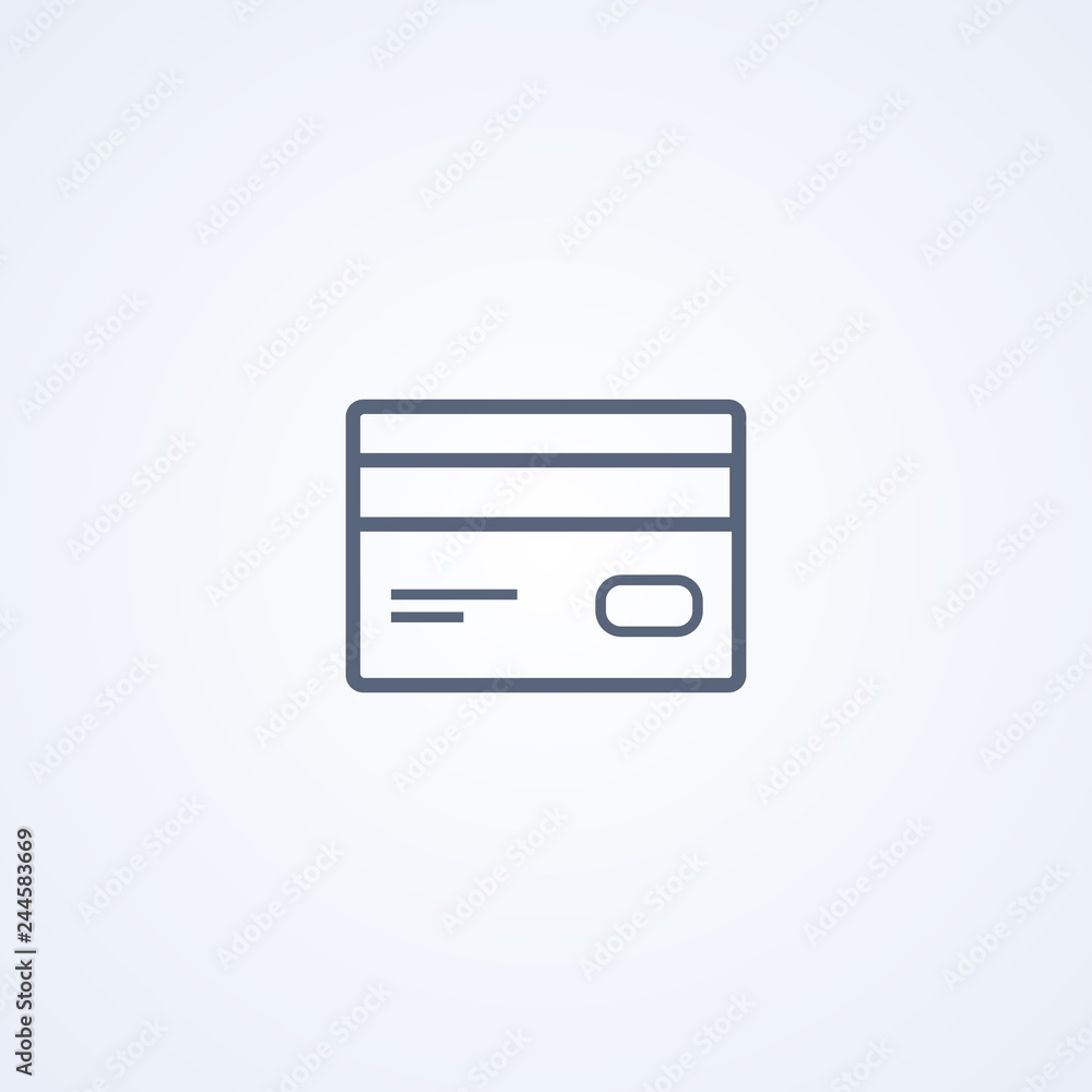 Credit card, vector best gray line icon Credit card, vector best gray line icon
