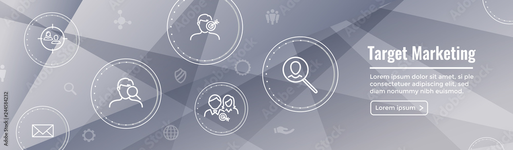 Target Marketing Icon Set and Web Header Banner Target Marketing Icon Set and Web Header Banner