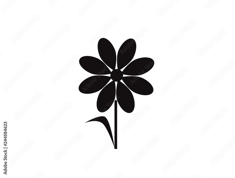 Design icons vector illustration of a flower (chamomile, gerbera, aster). 