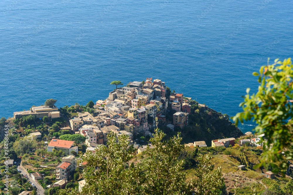 View of Corniglia from mountain. Cinque Terre. Italy