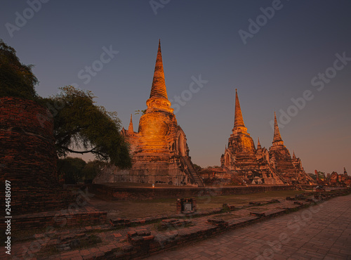 Wat Phra Si Sanphet at night Ayuthaya