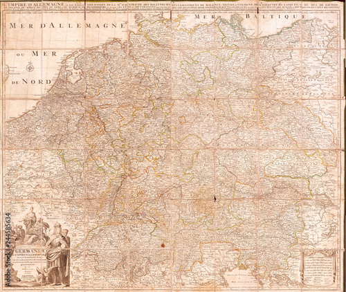 1730, Covens and Mortier Map of Germany, Folding Case Map