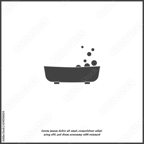Vector icon bathroom in the room. Vector icon illustration bathroom on white isolated background.