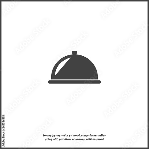  Hot food, restaurant, dining room, cafe, food reception point. Restaurant vector sign on white isolated background.