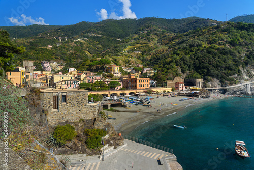 Fototapeta Naklejka Na Ścianę i Meble -  View of beach in Monterosso al mare. Cinque Terre. Italy