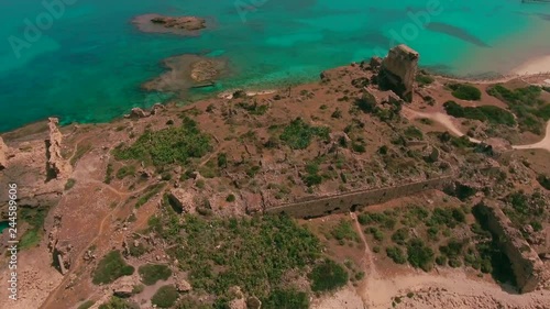 Atlit is an ancient port on the Mediterranean coast of Israel photo