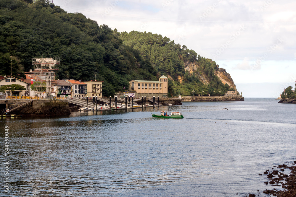 Coast of San Sebastian in a cloudy day. It´s a editorial picture