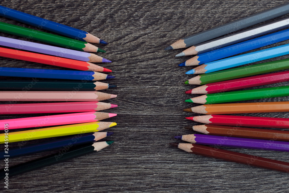 Coloured pencils isolated on the black background Coloured pencils isolated on the black background