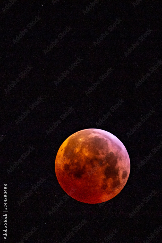 Bloody Super Moon, Above Aix-en-Provence, France, January 21, 2019 Bloody Super Moon, Above Aix-en-Provence, France, January 21, 2019