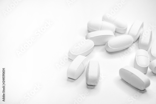Isolated Collection Of Various Medical Tablets And Pills