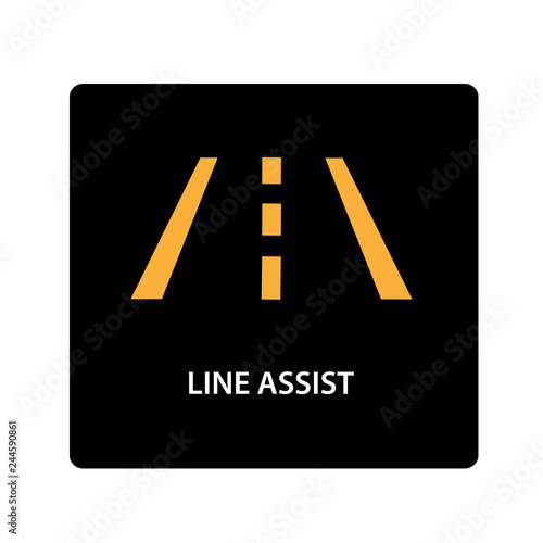 warning dashboard car icon, line assist