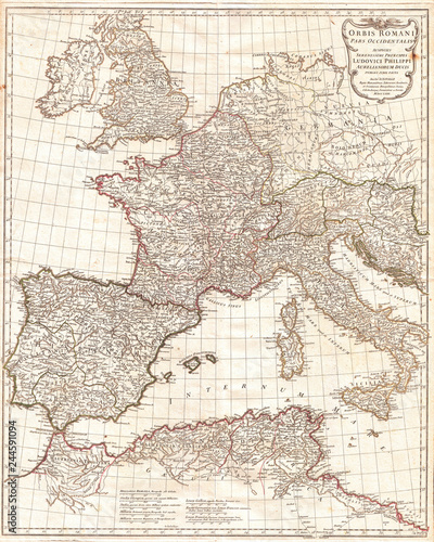 1763  Anville Map of the Western Roman Empire  including Italy