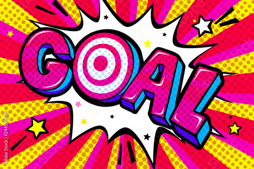 Concept of Goal in comic  pop art retro style.