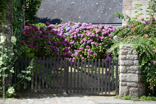 Fototapeta Naklejka Na Ścianę i Meble -  Gartentor in Locronan, Bretagne