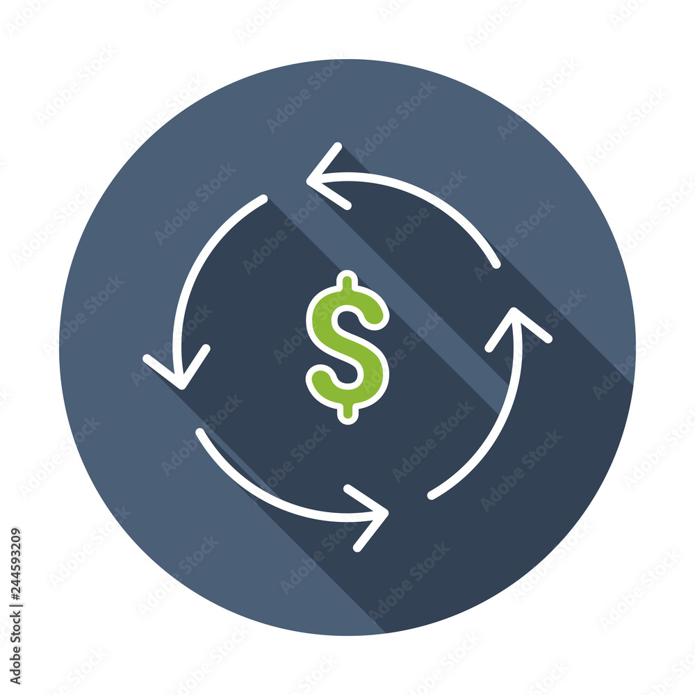 Money flow icon flat symbol. Isolated vector illustration of icon sign concept for your web site mobile app logo UI design. Vector illustration Money flow icon flat symbol. Isolated vector illustration of icon sign concept for your web site mobile app logo UI design. Vector illustration