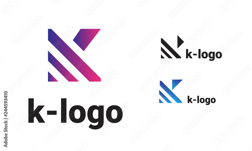 Logo for the company with the letter K in the form of a stylized letter K Logo for the company with the letter K in the form of a stylized letter K