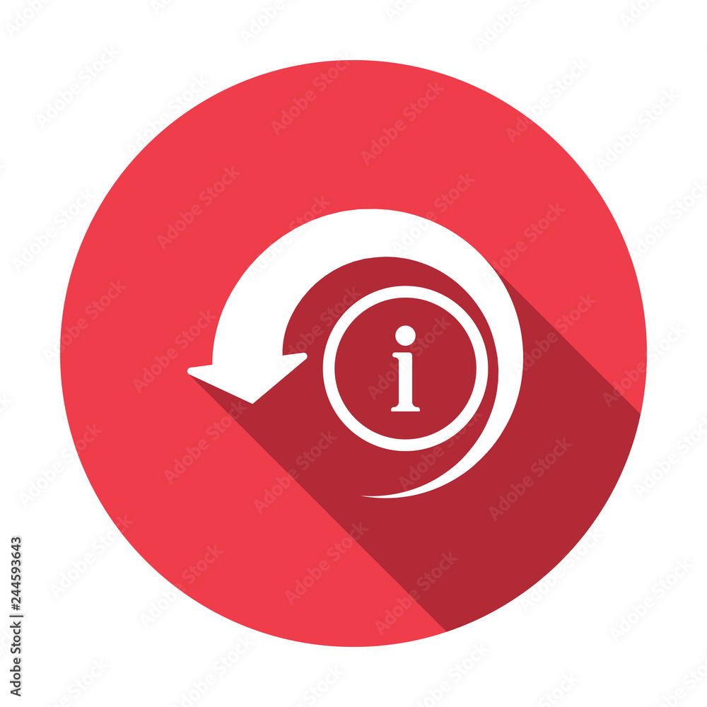 Reload icon, arrows icon with information sign. Reload icon and about, faq, help, hint symbol. Vector illustration Reload icon, arrows icon with information sign. Reload icon and about, faq, help, hint symbol. Vector illustration