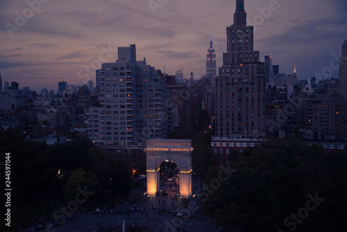 washington square park at night