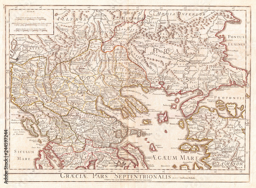 1794  Delisle Map of Northern Ancient Greece  Balkans  Macedonia