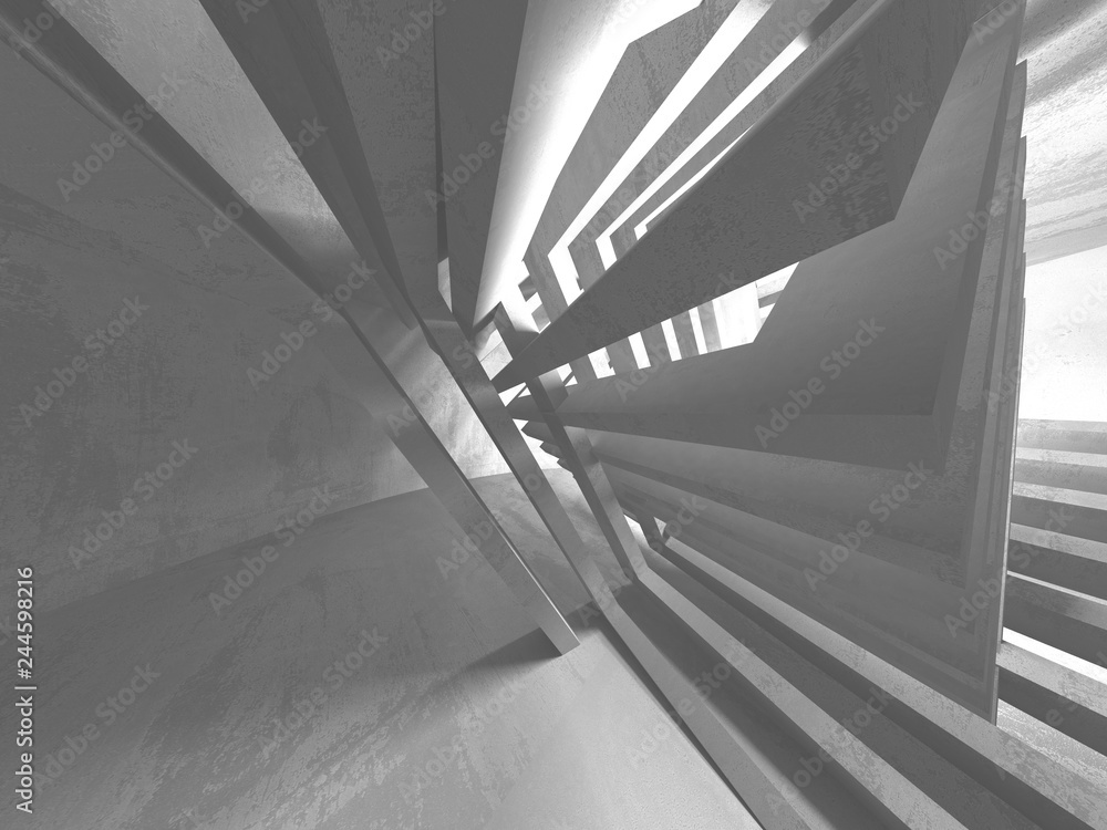 Obraz premium Concrete architecture background. Abstract empty dark room