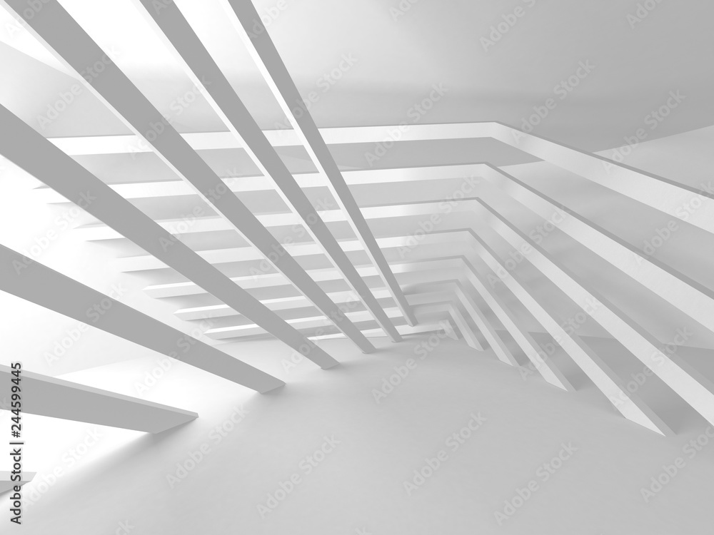 Obraz premium Futuristic White Architecture Design Background