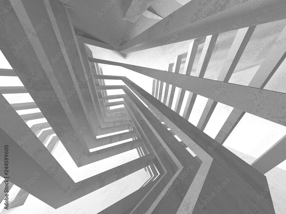 Naklejka premium Dark basement empty room interior. Concrete walls