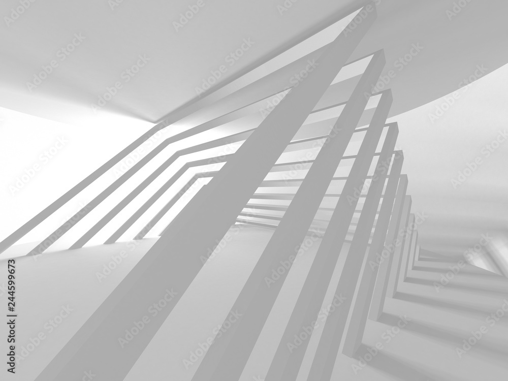 Obraz premium Futuristic White Architecture Design Background