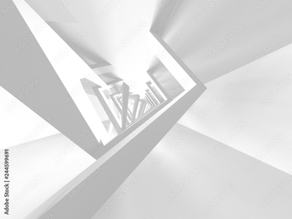 Fototapeta premium Futuristic White Architecture Design Background