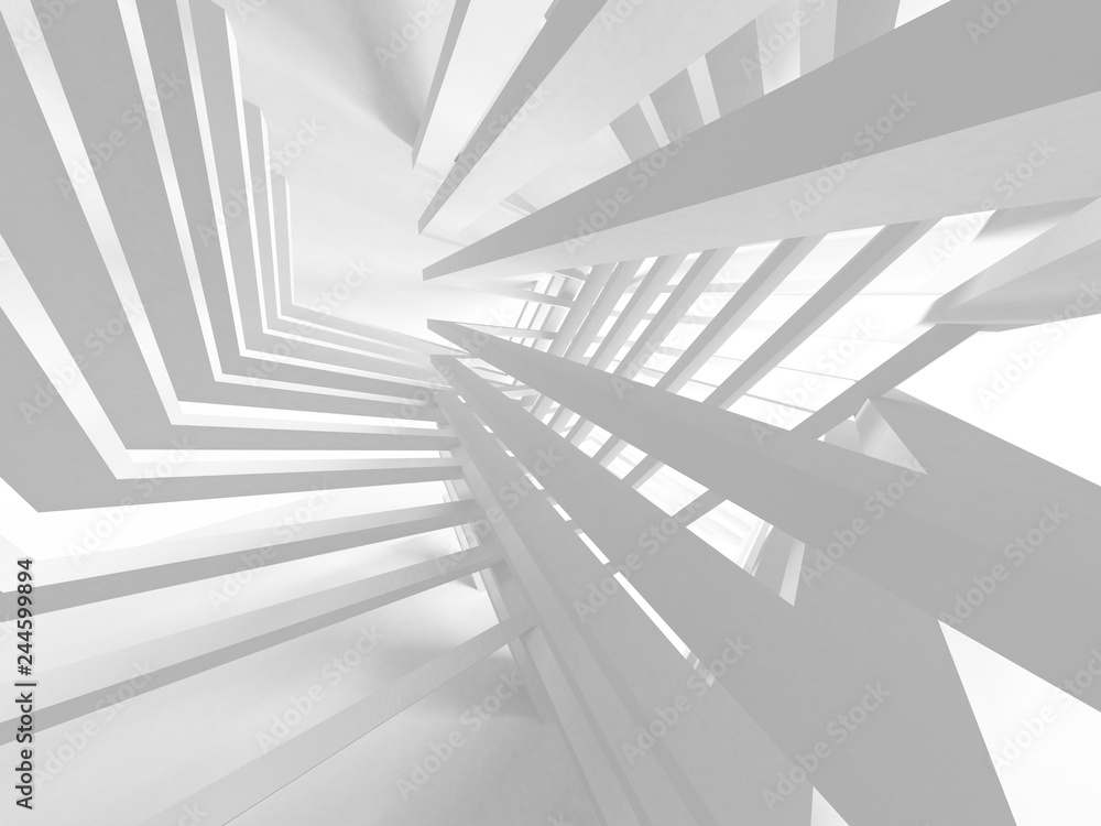 Fototapeta premium White Architecture Construction Modern Interior Background