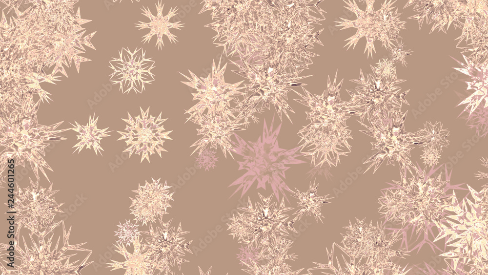Abstract background with a variety of colorful snowflakes. Big and small. Abstract background with a variety of colorful snowflakes. Big and small.