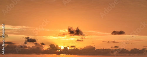 Coloured sunset on Seyshells island. Sea, summer, cloud, sky