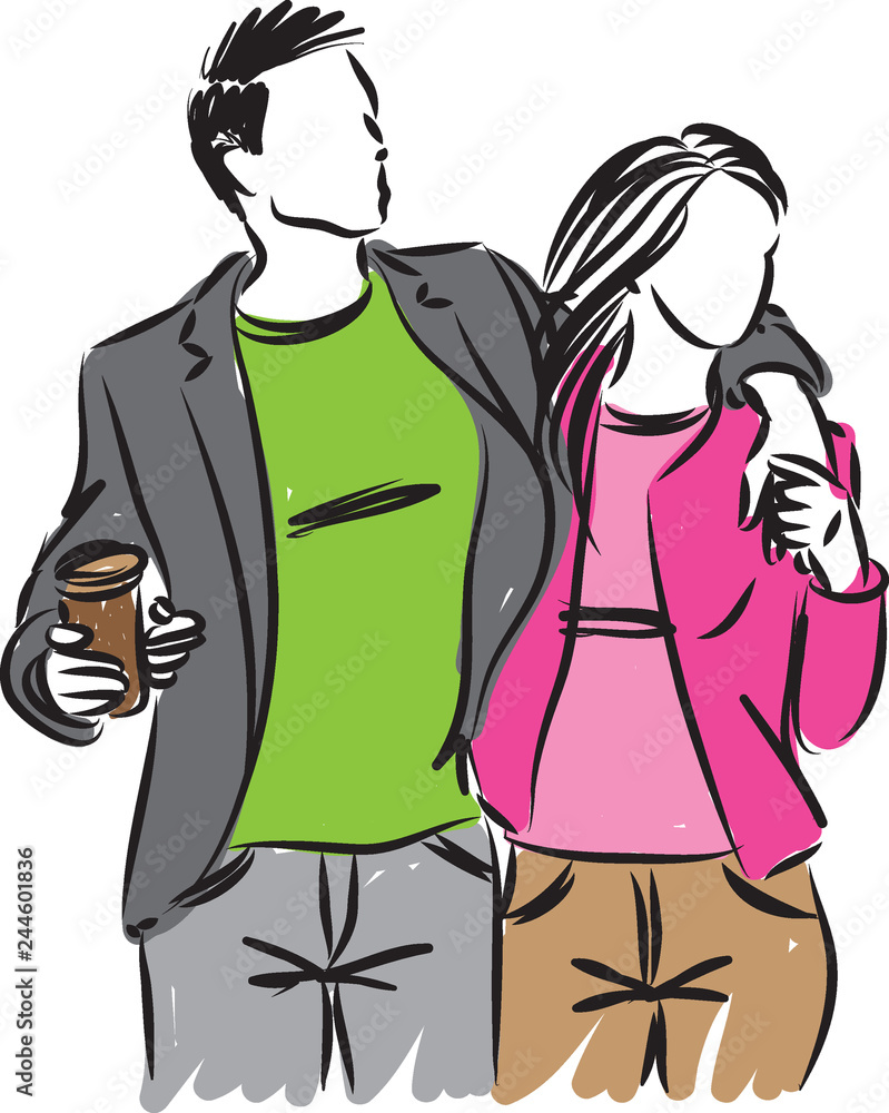 couple man and women vector illustration couple man and women vector illustration