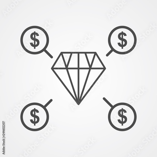 Diamond vector icon sign symbol