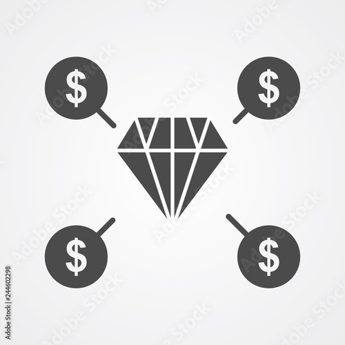 Diamond vector icon sign symbol