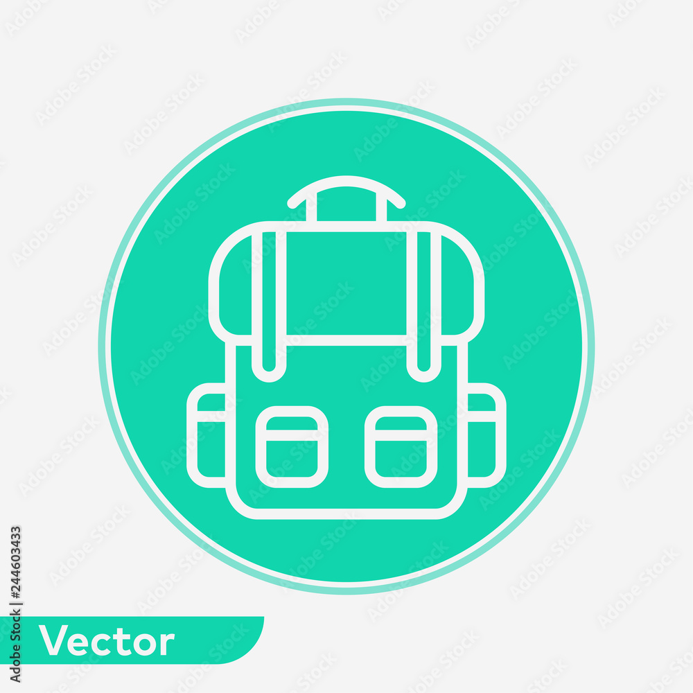 Backpack vector icon sign symbol Backpack vector icon sign symbol
