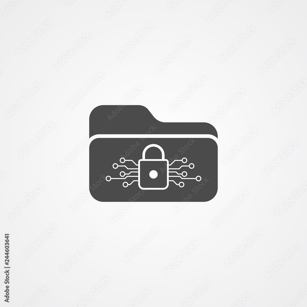 Locked folder vector icon sign symbol