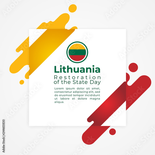 Happy Republic of Lithuania Restoration of the State Day Vector Template Design Illustration
