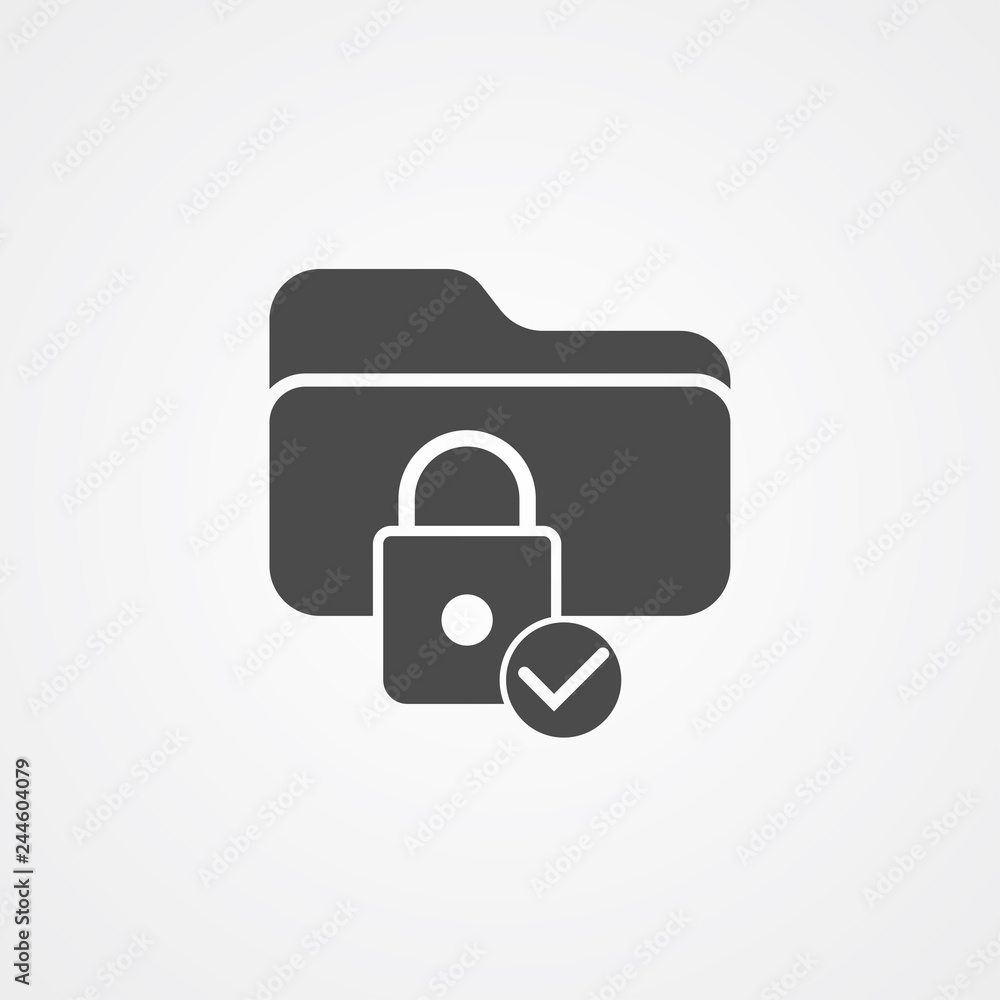 Locked folder vector icon sign symbol Locked folder vector icon sign symbol