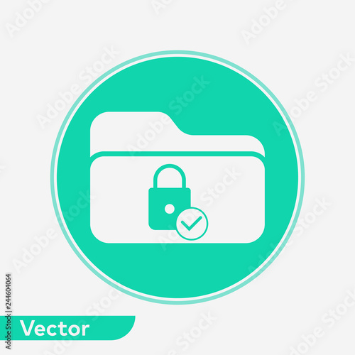 Locked folder vector icon sign symbol