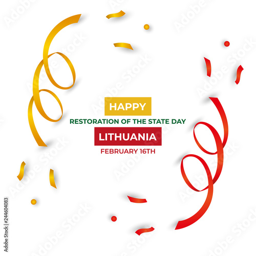 Happy Republic of Lithuania Restoration of the State Day Vector Template Design Illustration