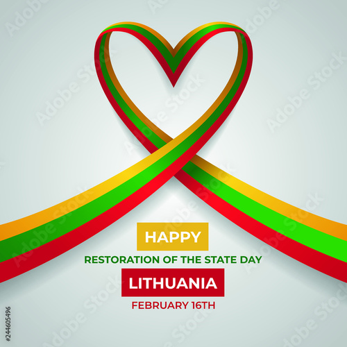 Happy Republic of Lithuania Restoration of the State Day Vector Template Design Illustration