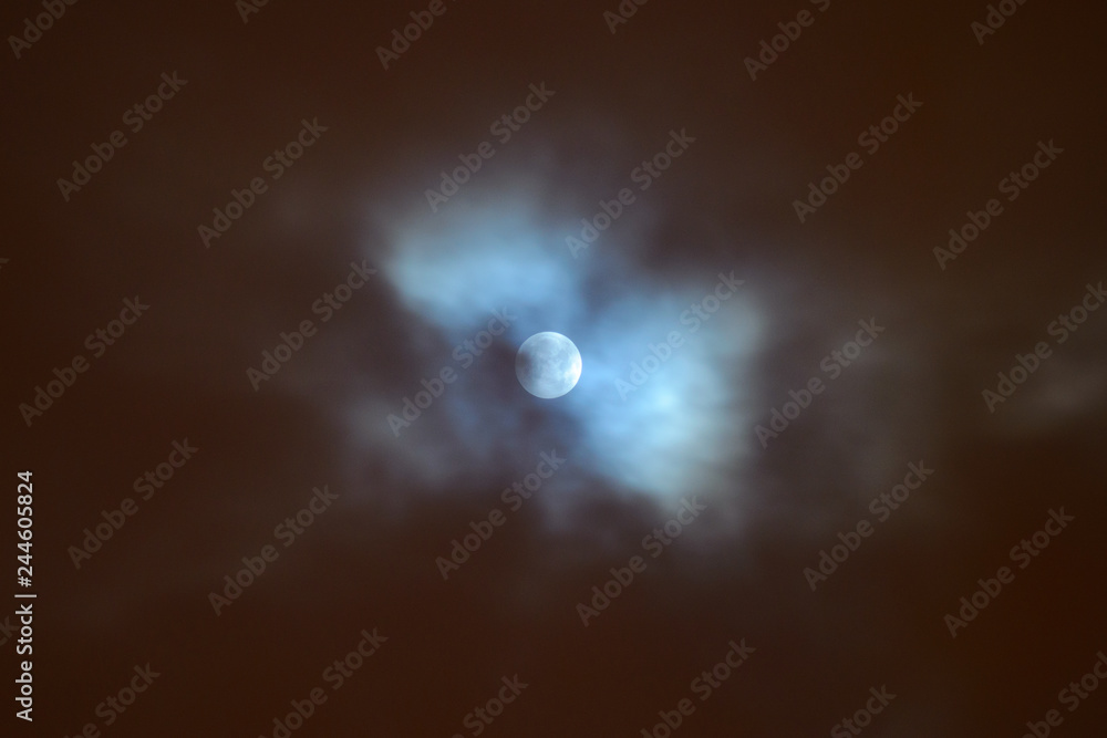 Moon eclipse in full moon. Super blue blood moon Moon eclipse in full moon. Super blue blood moon